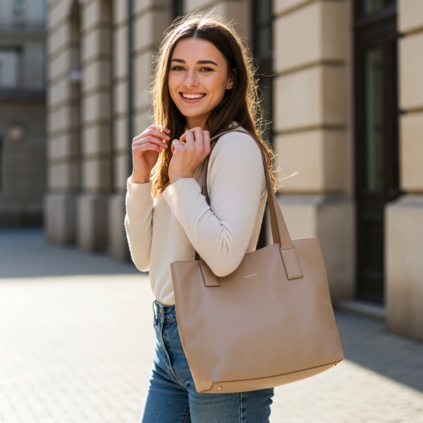 Bolso shopper grande con diseño estructurado para uso diario