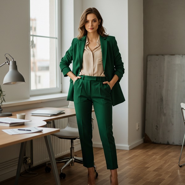 mujer vestida para una entrevista de trabajo