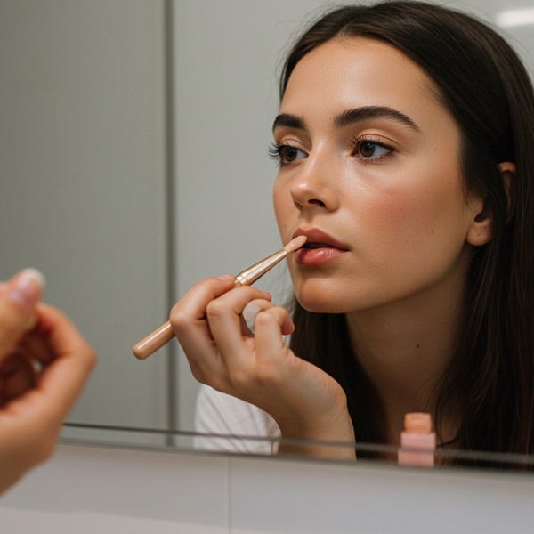 Antes de maquillaje, aplica un base en los labios