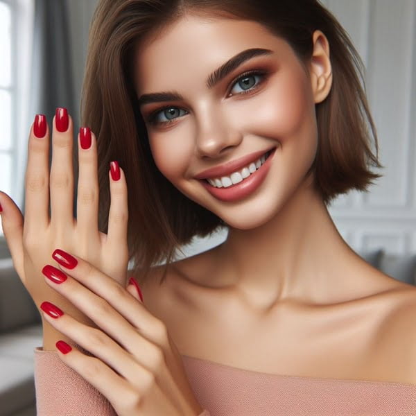 El color rojo es un clásico de la manicura