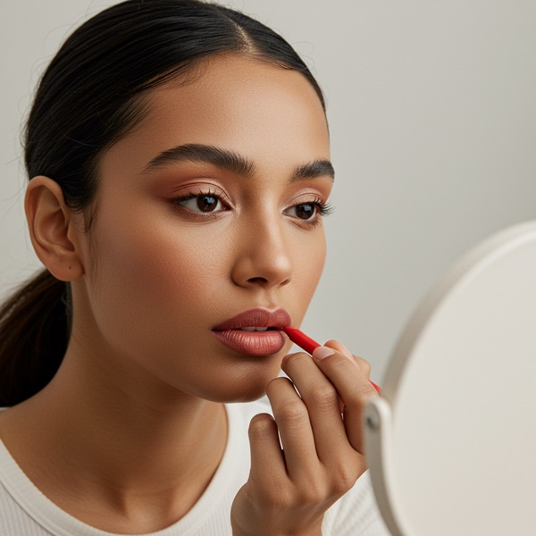 Delinea los labios para darles forma antes de aplicar color