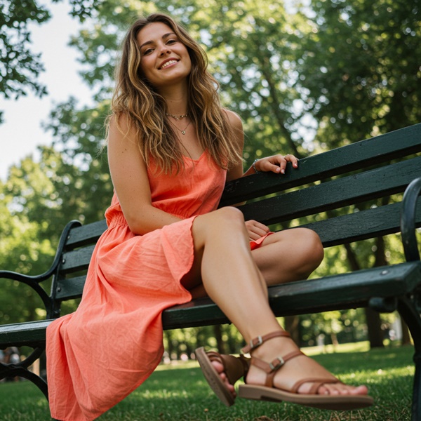 Sandalias con vestido para look veraniego