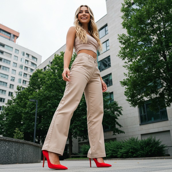 Stilettos con pantalón y blusa blanca para look formal