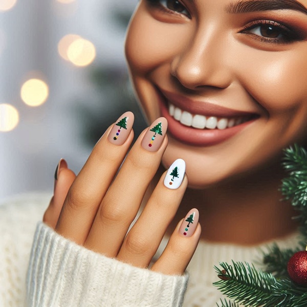 Manicura sencilla de navidad para hacer en casa