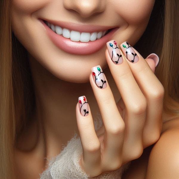 Manicura sencilla de navidad para hacer en casa