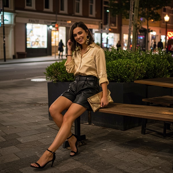 Outfit nocturno con bermudas
