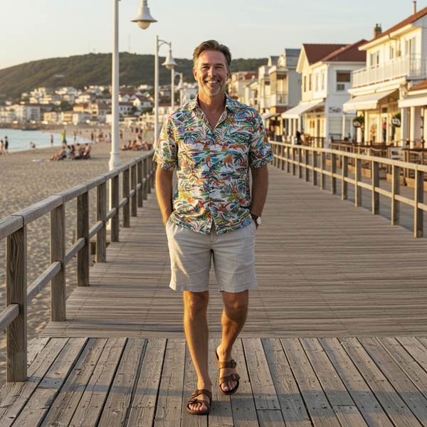 Look playero de hombre con bermudas