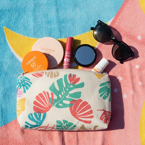 Neceser de verano con protector solar en polvo