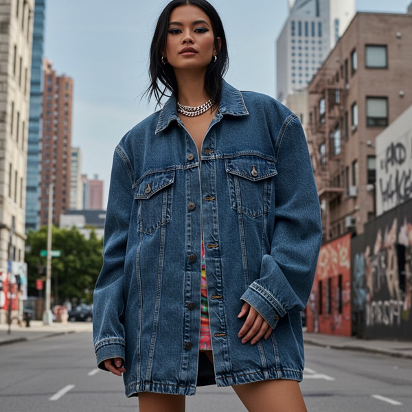 Blazer oversize en mezclilla estilo Denim Couture