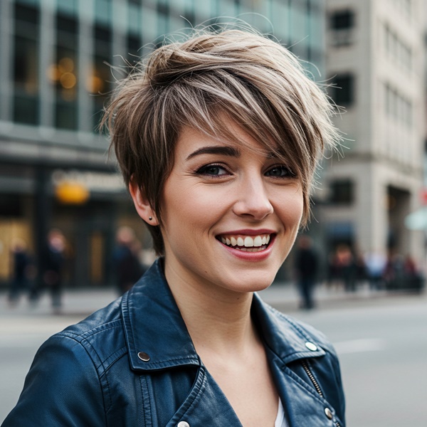 Corte pixie con capas suaves para un look romántico