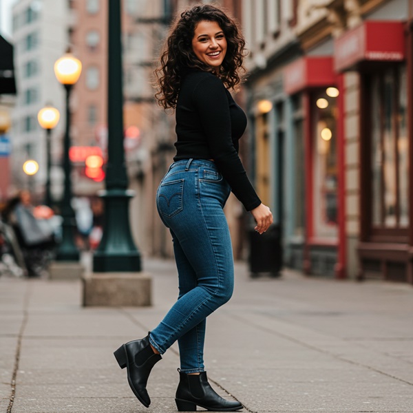 Looks casual con skinny jeas y botines 