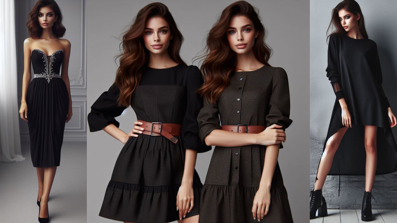 Mujeres con diferentes estilos de vestidos negros