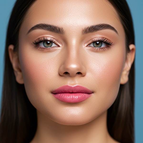 Maquillaje natural y labios rosa