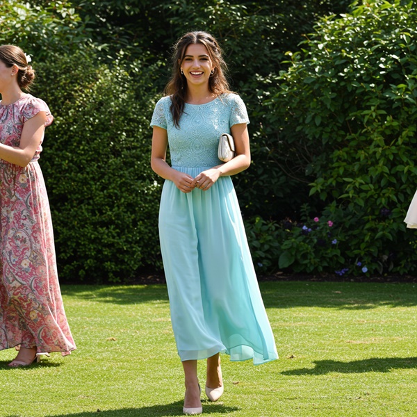 Lo vestidos color pastel son perfectos para un look de invitada en una boda de jardín