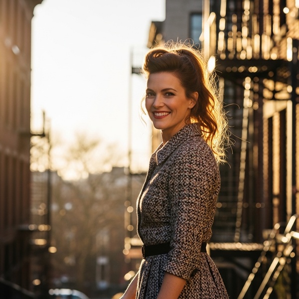 Look vintage moderno llevado con actitud y confianza