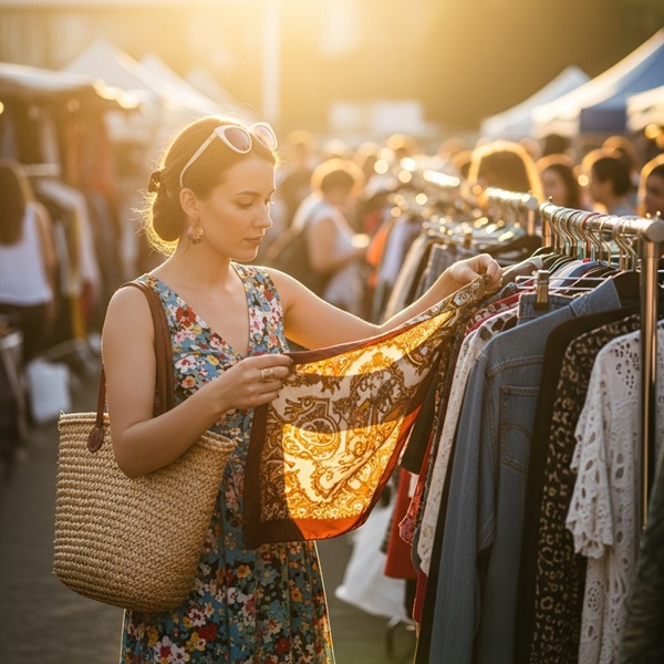 Prendas vintage encontradas en tiendas de segunda mano y mercados de pulgas