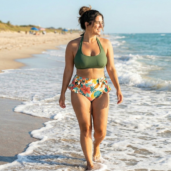 Bikini con volumen en la parte inferior ideal para cuerpo tipo fresa