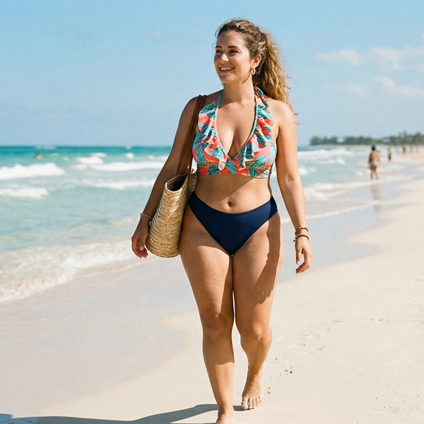 Bikini con top llamativo ideal para cuerpo tipo pera