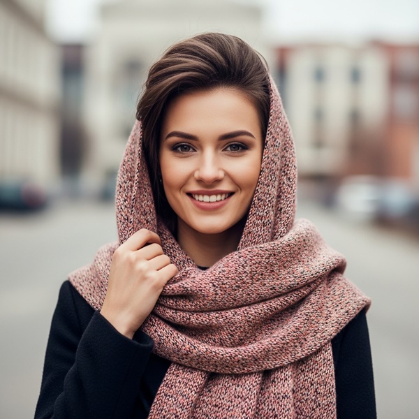 Chal como capucha para un look de invierno con estilo