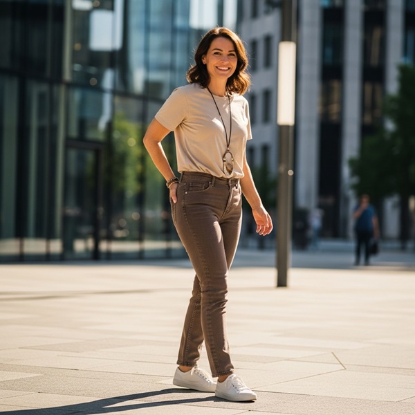 Look casual con tonos tierra cómodo y versátil