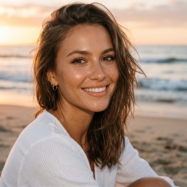 Maquillaje de ojos waterproof natural para un día de playa