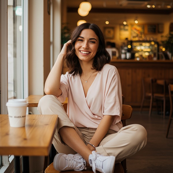 Crea un look romántico con tres colores: rosa, beige y blanco