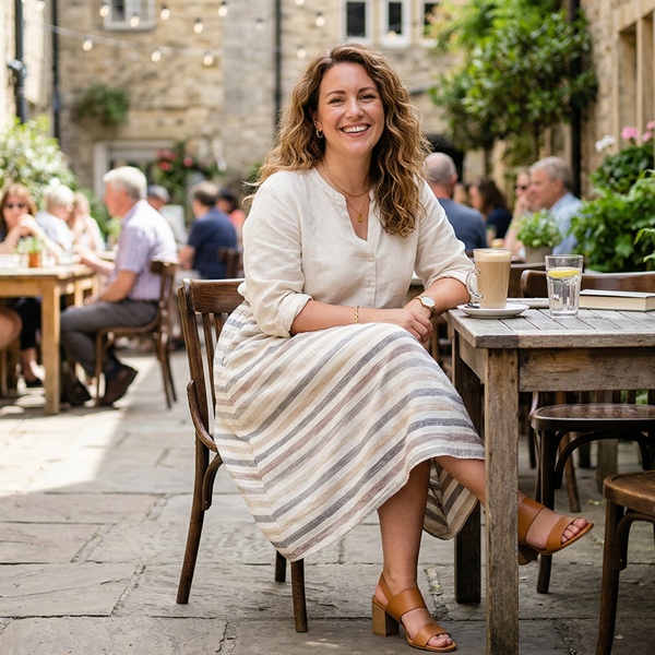 Una falda de rayas para una cita informal