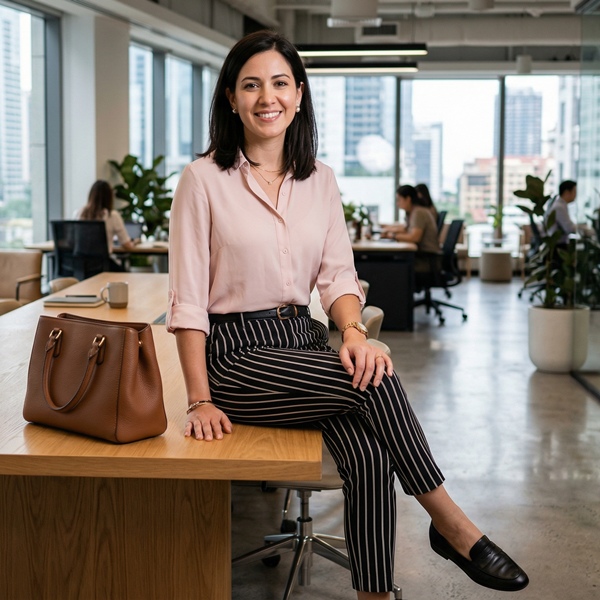 Para un look profesional opta por pantalones de rayas