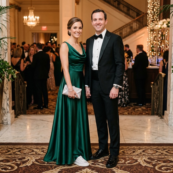 Looks para un evento de gala con tenis 