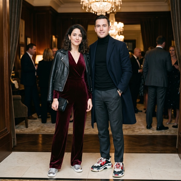 Look elegante para mujer y hombre con tenis