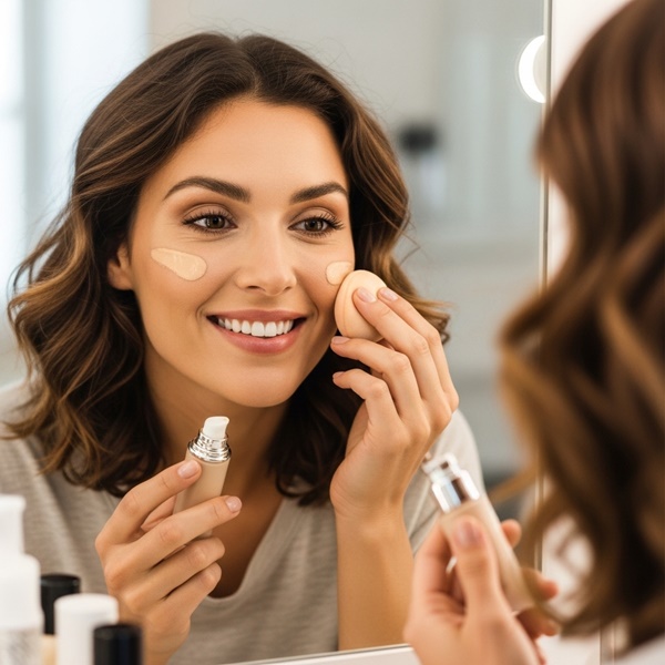 Base de maquillaje mate resistente a la transferencia para usar cuello de tortuga