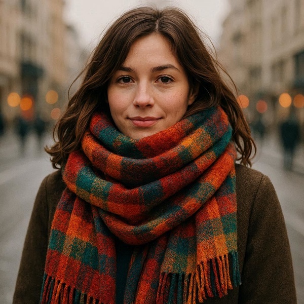 Bufandas XXL de invierno en looks elegantes y casuales