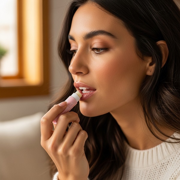 Bálsamo labial para prevenir labios agrietados en invierno