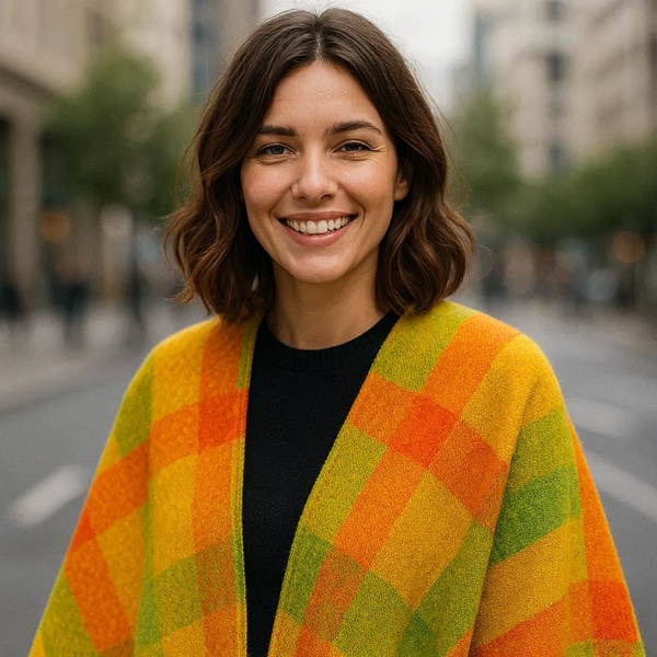 Ruana boho chic como alternativa a suéteres en invierno