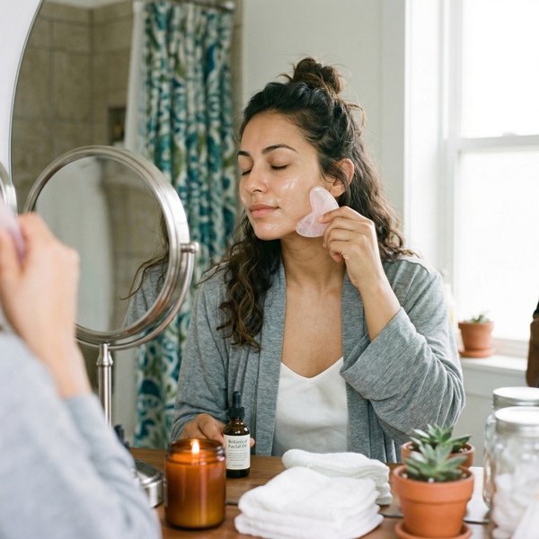 Usa el gua sha con movimientos suaves