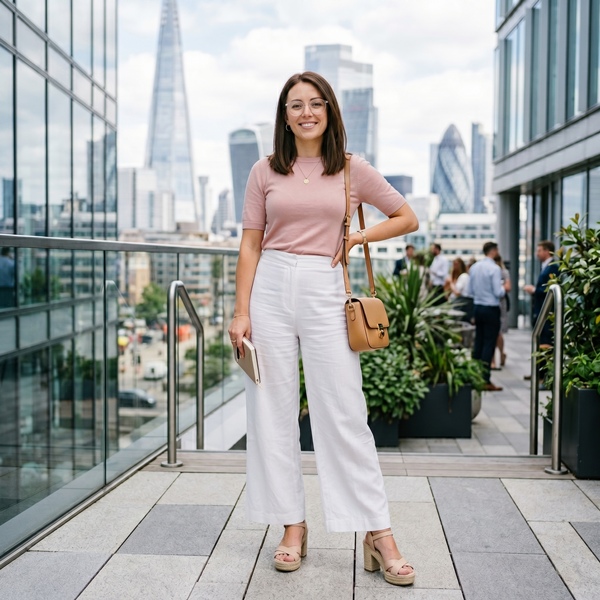 Look profesional con sandalias de plataforma