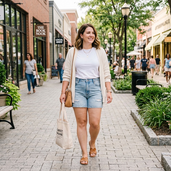 Loos casual con sandalias planas
