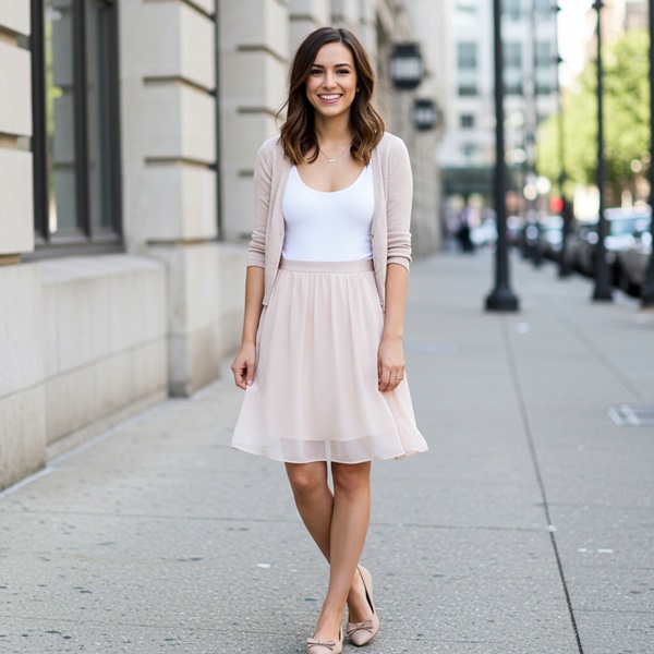 body blanco y falda de gasa para un look balletcore