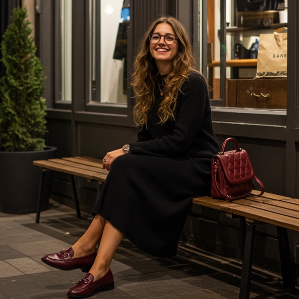 look con mocasines para una salida nocturna