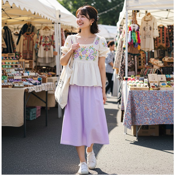 Look cottagecore para una salida casual