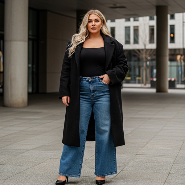 Moda urbana en tendencia con wide leg jeans
