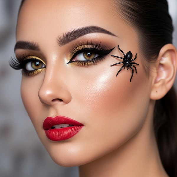 Maquillaje de cat eye glamuroso para Halloween