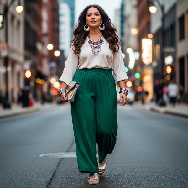 Los pantalones palazzo son una de las prensas más versátiles para lograr looks de día y de noche