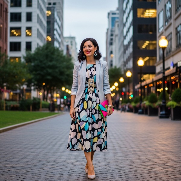 El vestido midi es perfecto para los looks de día y de noche