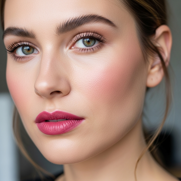 labios tono berry suave para pieles claras