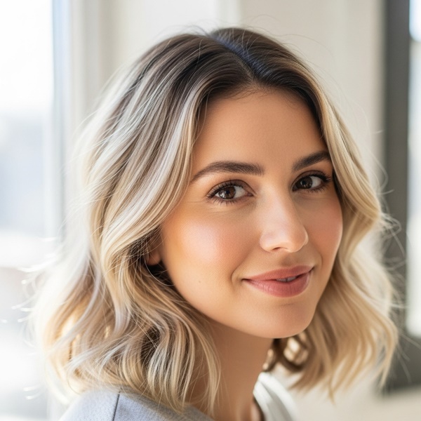 Rubio suave con raíz natural, tendencia de bajo mantenimiento en 2026