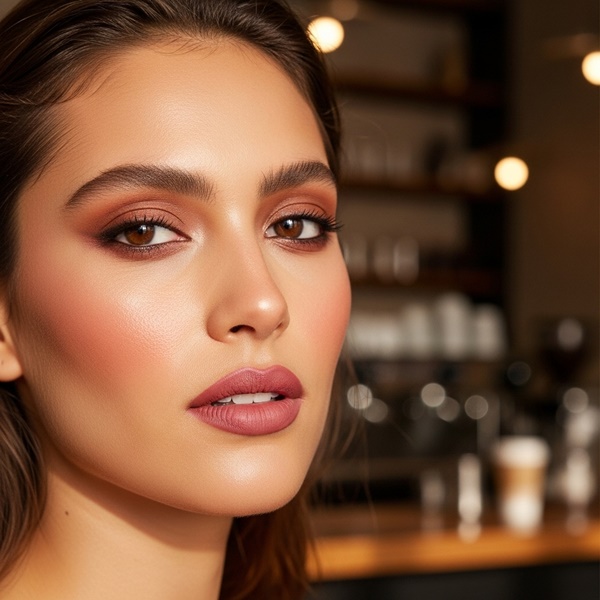 Labial café rosado tono mocha en tendencia 2026 para piel morena
