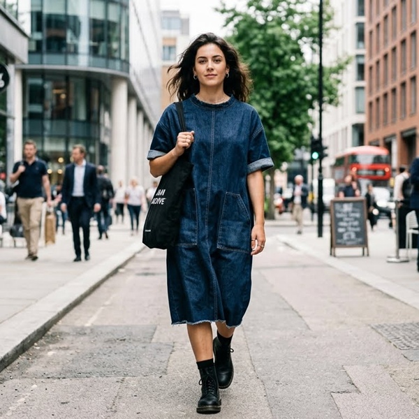 Vestido de mezclilla oversized look moderno