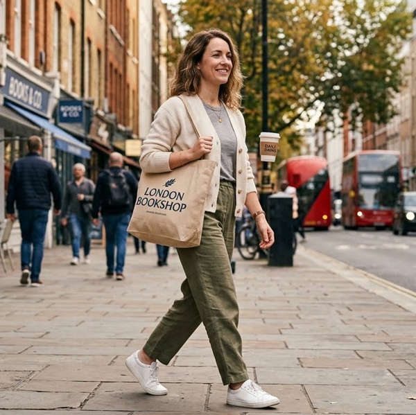 bolso tote en look casual relajado para salidas rápidas