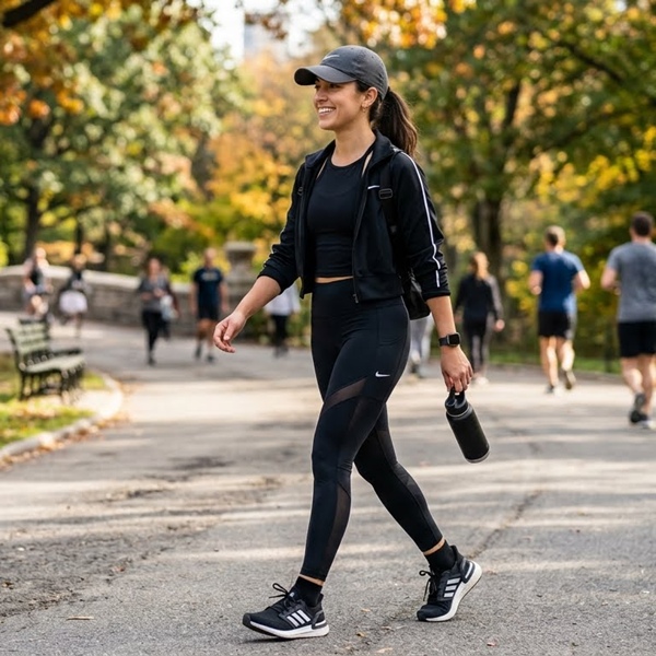 look deportivo con gorra leggings y conjunto cómodo en tendencia